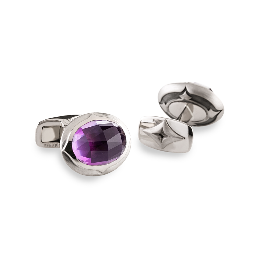 cufflinks white gold with amethysts
