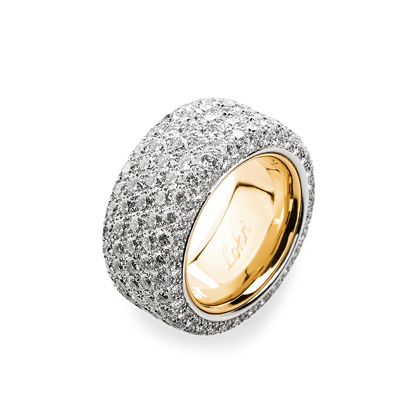 Eternity ring in 18K white gold and yellow gold