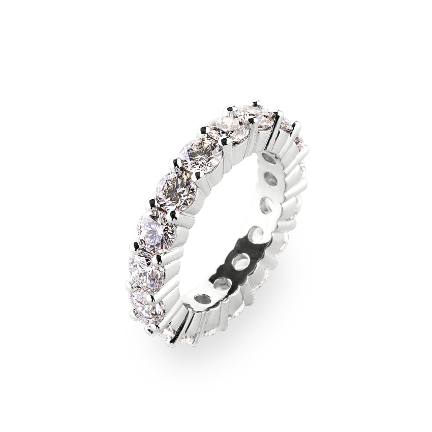 Eternity ring in 18K white gold with 17 diamonds