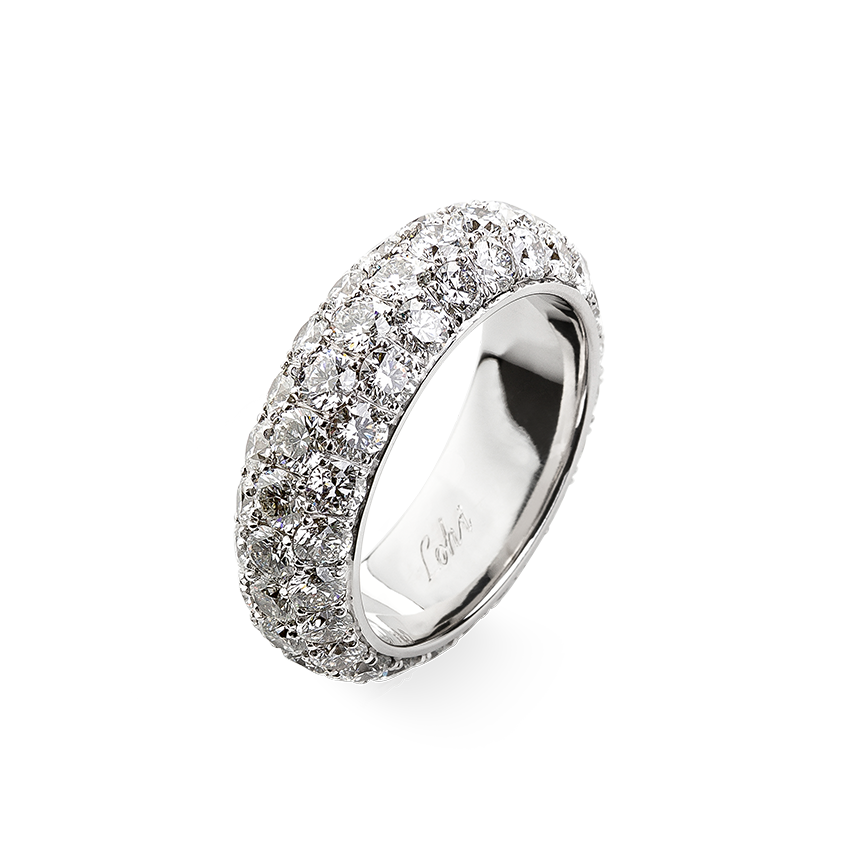 Eternity ring in 18K white gold 72 diamonds