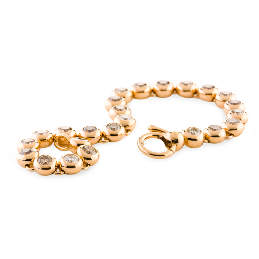 Bracelet in rose gold with diamonds