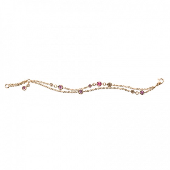 Les Fleurs Bracelet in rose gold with diamonds and sapphires