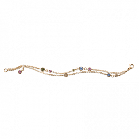 Bracelet Rosegold mit Brillanten und Saphiren