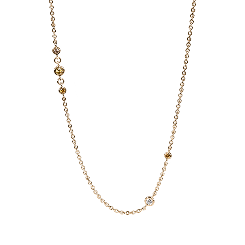 Les Fleurs Necklace by Lohri in 18K rose gold with fancy color diamonds