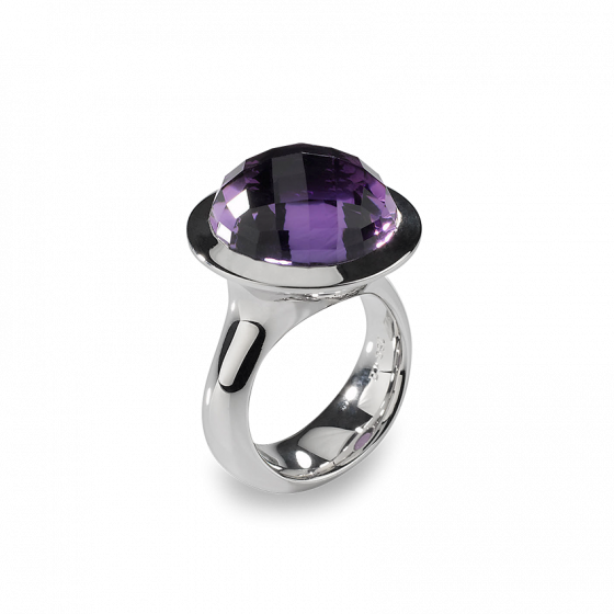 Ring in white gold with Amethyst