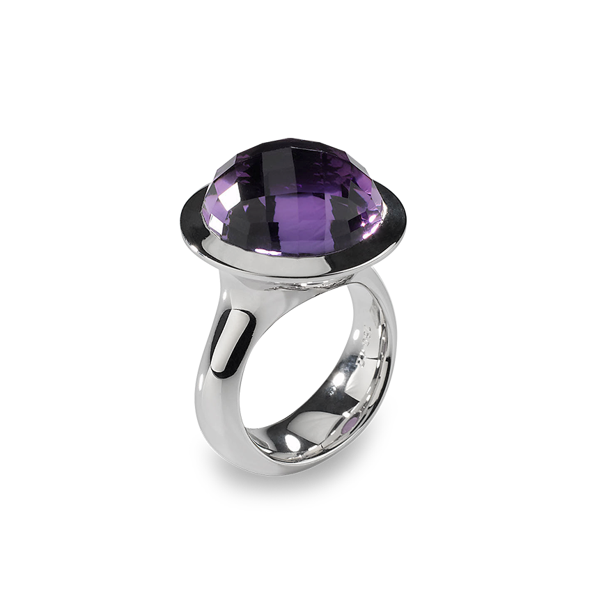 Ring in white gold with Amethyst