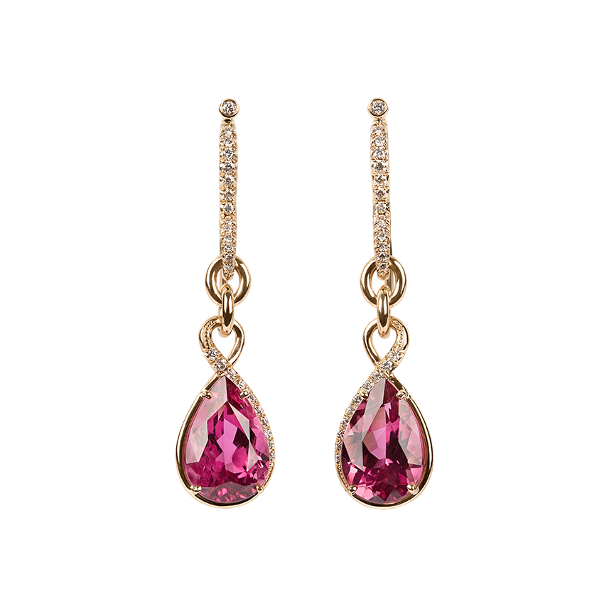Amélie Earrings rose gold with tourmaline and diamonds