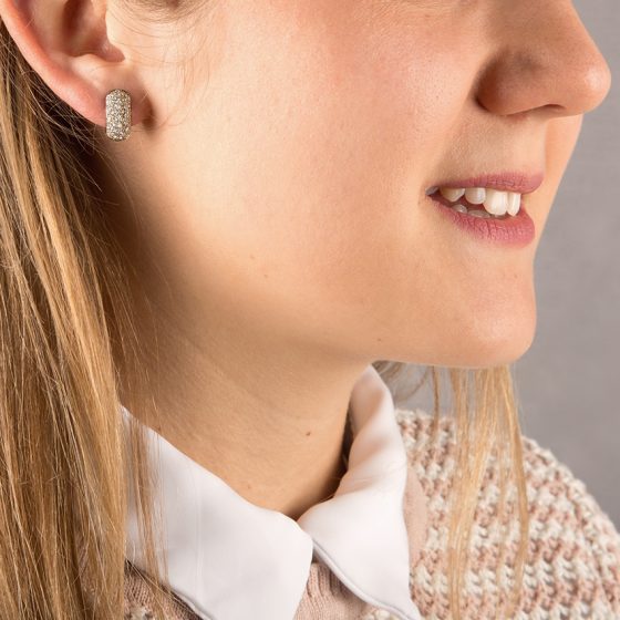 Diamond Earrings in 18K rose gold with diamonds