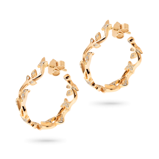 Arabesque Amour Earrings 18k rose gold with round brilliant diamonds