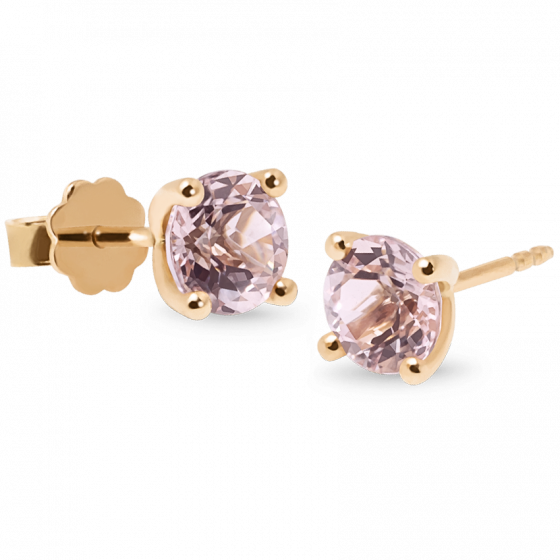 Amélie ear studs rose gold with morganite