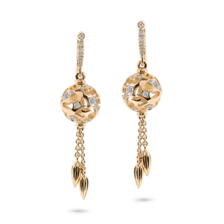 Lohri Arabesque Earrings rose gold with brilliant diamonds