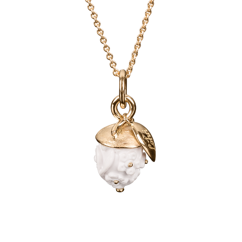 Petite Fleur Pendant in 18K rose gold with white opal
