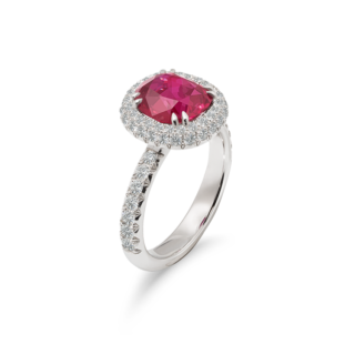 Lohri Ring Ruby white gold with brilliant diamonds