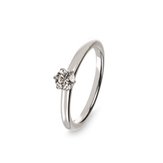 White gold ring with a diamond