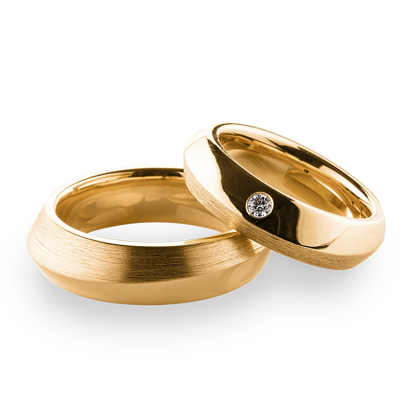 Wedding rings in 18K yellow gold