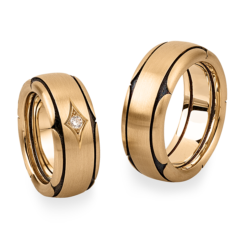 Wedding rings in 18K rose gold