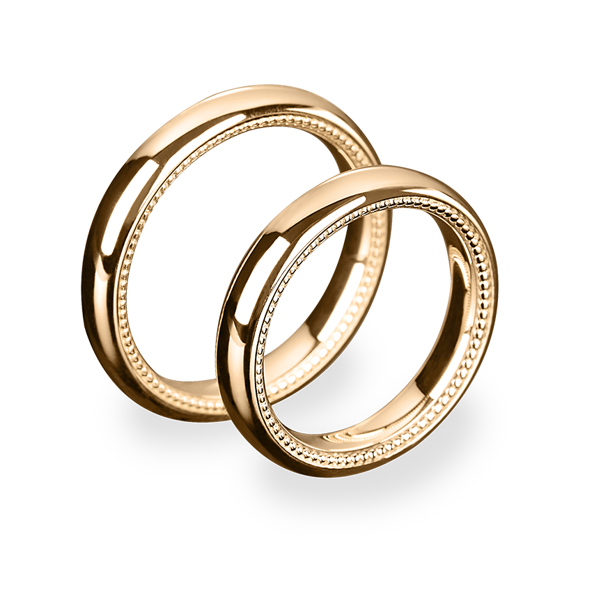 Wedding rings in 18K rose gold