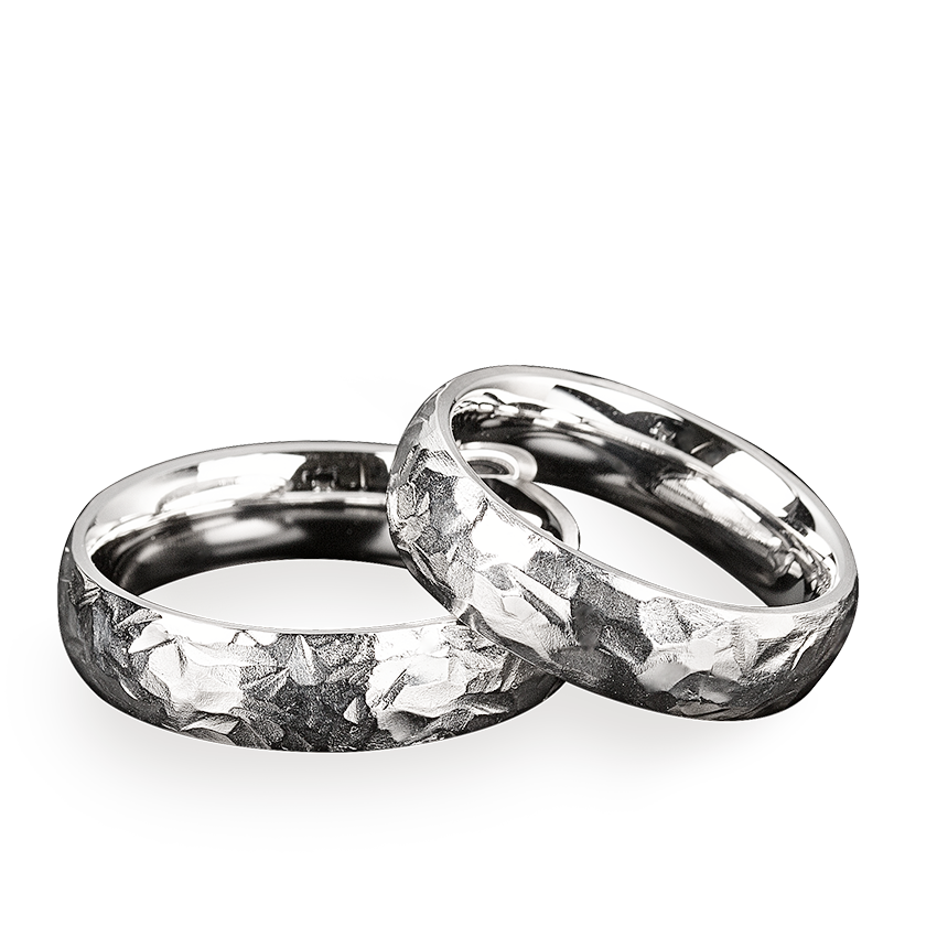 Wedding rings in 18K white gold