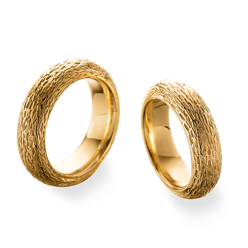 Wedding rings in 750 yellow gold