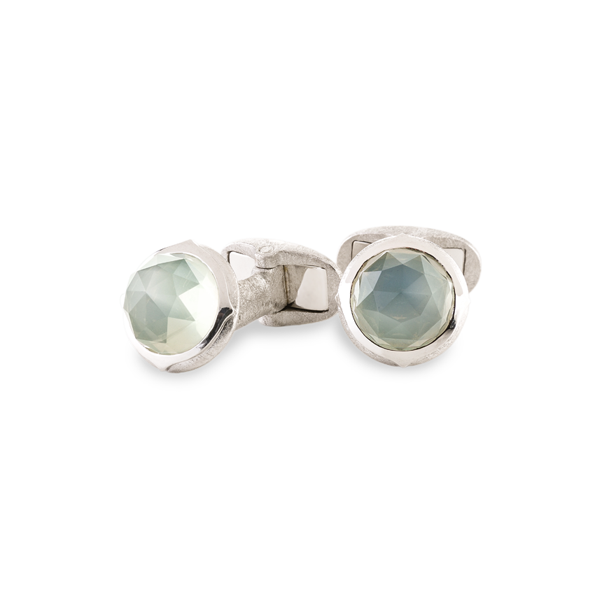 cufflinks white gold with moon stones