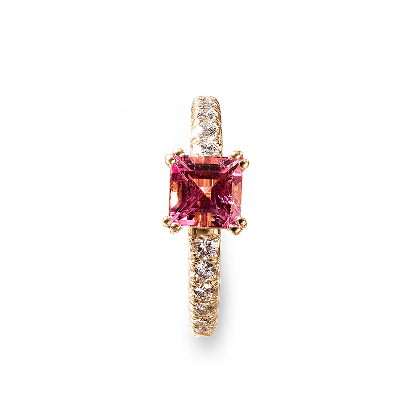 Amélie Ring Rubellite with diamonds