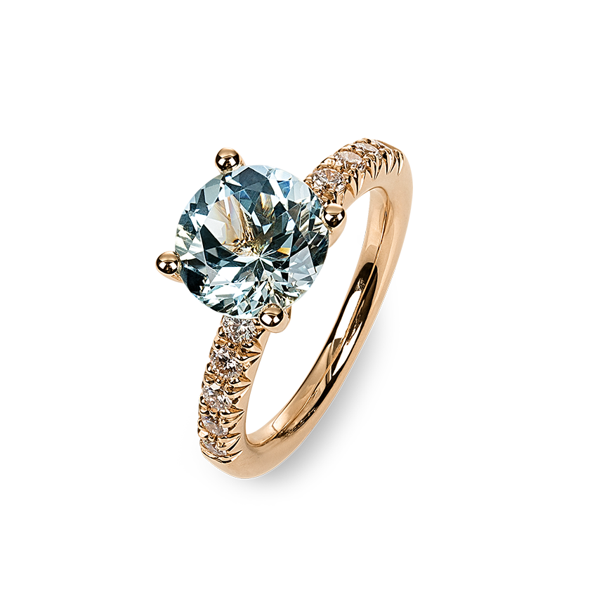 Amélie Ring Aquamarine Rose Gold
