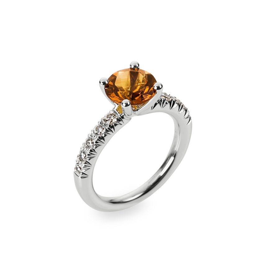 Amélie Ring Citrine White Gold