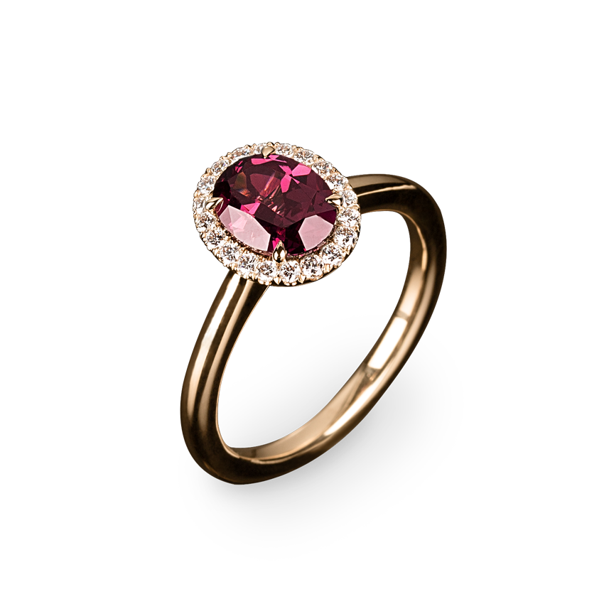 Amélie Ring Rhodolite Rose Gold