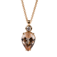 Amélie Necklace with Beryl and Diamond in 18K rose gold