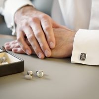 cufflinks white gold with carbon