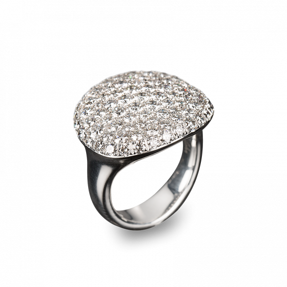 Diamantpavé-Ring Weissgold