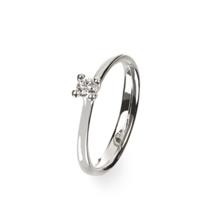 Solitaire ring platinum with round brilliant diamond
