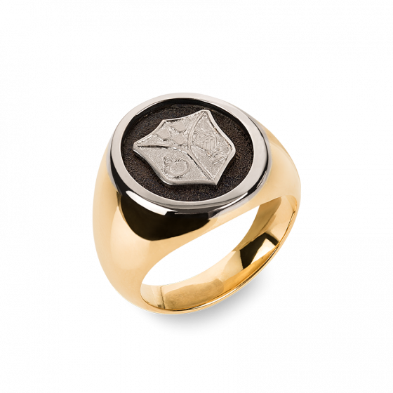 Héritage Crest Ring Yellow and White Gold